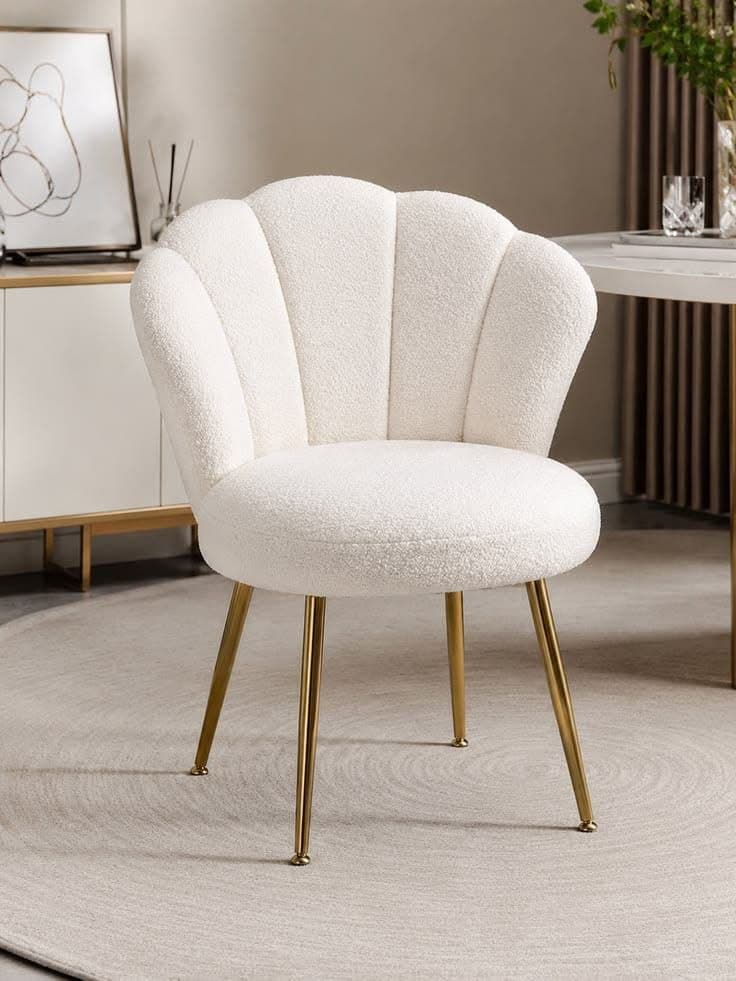 Upholstered bed with fluted headboard